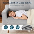 thumbnail image 4 of 65.4" Loveseat Sofa, Comfy Grey Linen - Mid-Century Modern Small Couch with Spring Cushion, Solid Wood Frame, Tool-Free Assembly - Perfect for Living Room, Bedroom, Office, 4 of 8