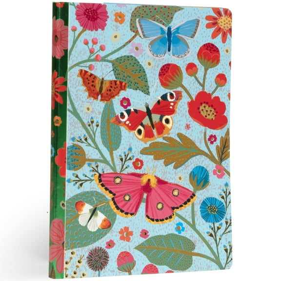 eeBoo Piece & Love: Luxe Journal - Butterflies – 112pg Gilded Notebook, Nature Illustrated Hardcover, Dotted & Lined Paper, 8 x 5.87", Foil Detailing