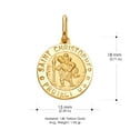thumbnail image 3 of 14K Yellow Gold St. Christopher Protect Us Charm Pendant with 1.1mm Wheat Chain Necklace - 24", 3 of 4