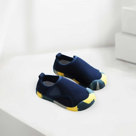 

eczipvz Toddler Shoes Toddler Baby Boy Girl Shoes Breathable Shoes Baotou Sneakers Mesh Baby Soft Sole Fashion Unisex Sap Shoes (Navy 7.5 Toddler)