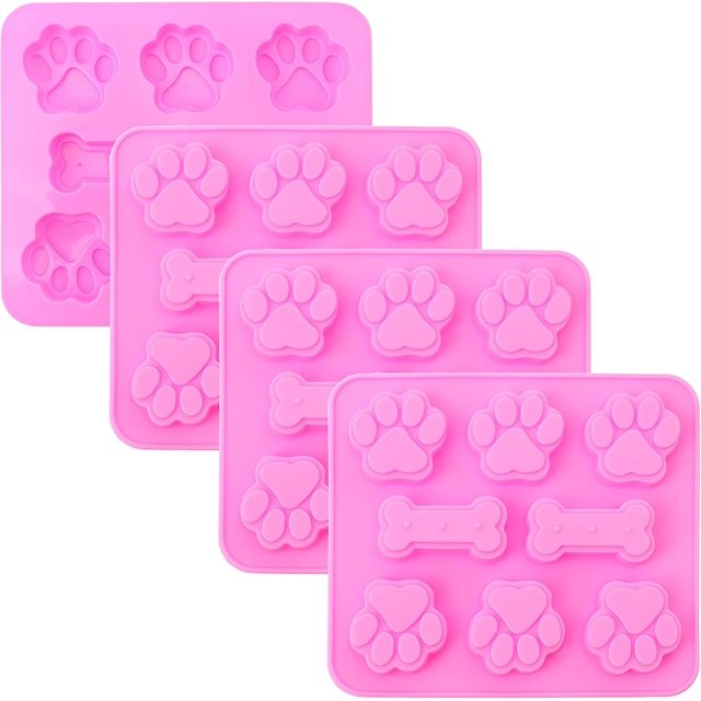 Molde de silicona 2 en 1 para patas y huesos, 4 piezas, molde de silicona antiadherente de grado alimenticio para chocolate, caramelos, gelatina, cubitos de hielo.