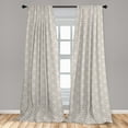 thumbnail image 2 of Flower Window Curtains, Vintage Style Minimalist Designed Blossom Pattern on Plain Background, Lightweight Decor 2-Panel Set with Rod Pocket, Pair of - 28"x95", Blue Grey and Eggshell, by Ambesonne, 2 of 3