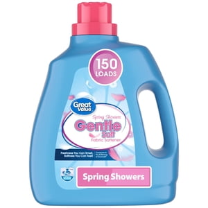 Great Value Gentle Soft Fabric Softener, Spring Showers, 111 oz