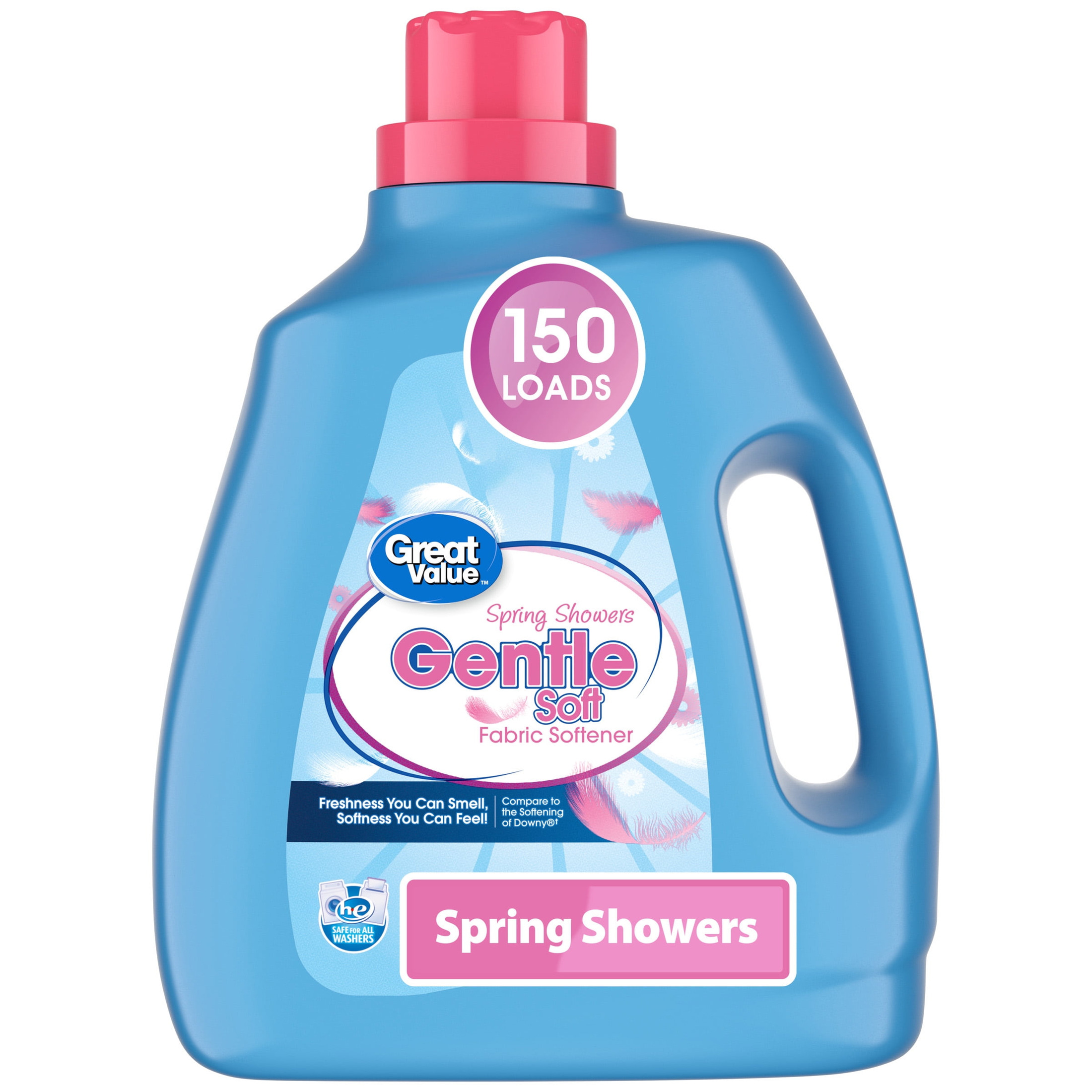 Great Value Gentle Soft Fabric Softener, Spring Showers, 111 oz
