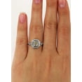 thumbnail image 5 of HeartsAndYou 4ct Cushion Moissanite Halo Milgrain Vintage Inspired Engagement Ring for Women 18k White Gold over Silver, 5 of 8