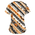 thumbnail image 4 of Halloween Costumes Scrub Tops Women Cute Dressy Casual Blouses Short Sleeve Pumpkin Pattern Crewneck Loose Fit Fall Daily Shirts Tops Black S, 4 of 5