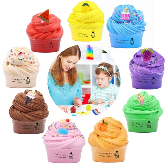 Ensemble de 9 Slimes Mini Cloud, Kit de Slime Doux et Non Collant, Jouet de Slime Moelleux pour Garçons et Filles, Cadeaux de Fête, Jouets de Slime Anti-Stress, Slimes Super Extensibles et Parfumés