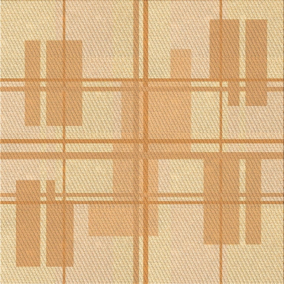 Ahgly Company Machine Washable Indoor Square Transitional Orange Area Rugs, 6' Square