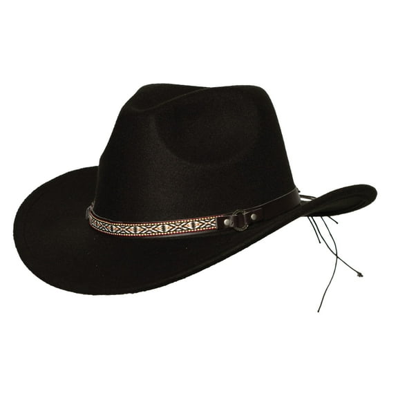 UNDERWRAPS Cowboy Hat for Women and Men - Western Mens Cowboy Hat Bull Horns, Suede Hats for Women, Wide Brim Cowboy Hat Halloween Costume, Cowgirl Felt Cowboy