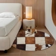 thumbnail image 4 of 3.3ft Washable Round Rug, Denim Cow Non-Slip Circle Area Rug for Entryway Bedroom, Western Cowboy Indoor Accent Floor Mat for Home Decor, 4 of 9