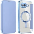 thumbnail image 1 of KOMI Premium PU Leather Wallet Flip Case for Google Pixel 9A - Business Classic Solid Color, Magnetic TPU Shell, Wireless Charging Blue, 1 of 4