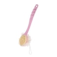 thumbnail image 4 of 3 paquetes de cepillo corporal de ducha con cerdas y lufa, esponja de malla para frotar la espalda con mango largo curvado para baño exfoliante de la piel, 4 of 5