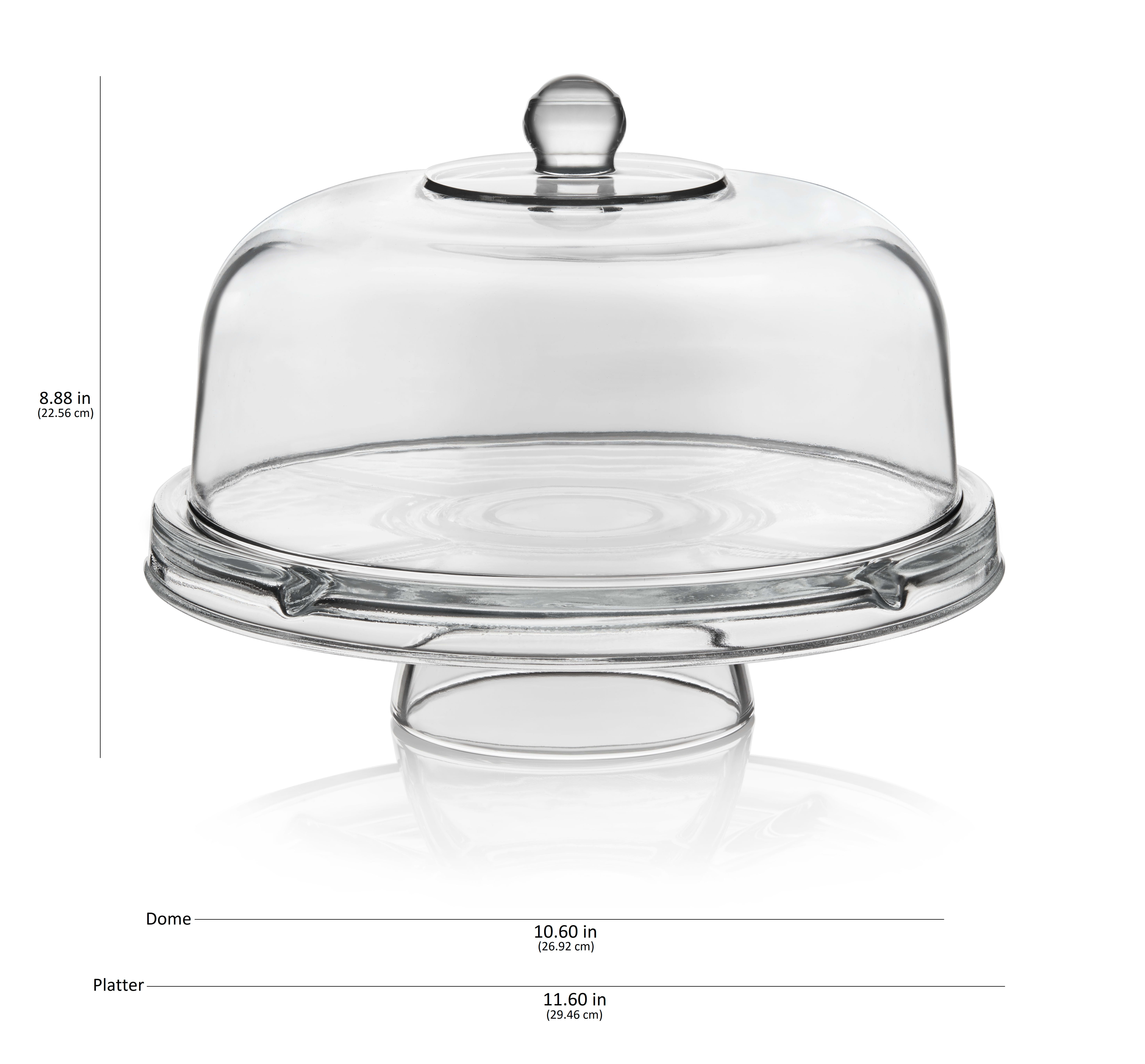 Libbey Selene 6-in-1 Multiuse Glass Server, Punch Bowl, Chip and Dip Bowl, Cake  Stand 