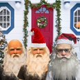 thumbnail image 5 of Máscara de látex de Papá Noel de Navidad, máscara realista de cara completa con barba blanca y gorro rojo, tocado de Navidad para fiesta temática, 5 of 5