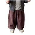 thumbnail image 3 of JFOPQVSM Cotton and Linen Long Pants Toddlers and Baby Girls' Wide Leg Pull-on Pant (6M-6Y), 3 of 9