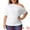 White, variant on Unique Bargains Women Plus Size Tops One Shoulder Short Sleeve Ruched Basic Blouses 1X Black
