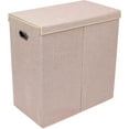 thumbnail image 2 of BirdRock Home Double Laundry Hamper with Lid and Removable Liner - Cream, 2 of 9