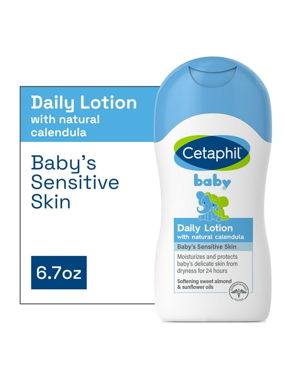 Cetaphil Baby Daily Lotion with Organic Calendula, Sweet Almond & Sunflower Oil, 6.7 fl oz