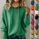 thumbnail image 3 of Suéteres de mezcla de Cachemira for mujer, sudaderas con capucha de lana suave con cuello redondo, jersey de punto acogedor con cordón for Otoño e Invierno 2026, 3 of 5
