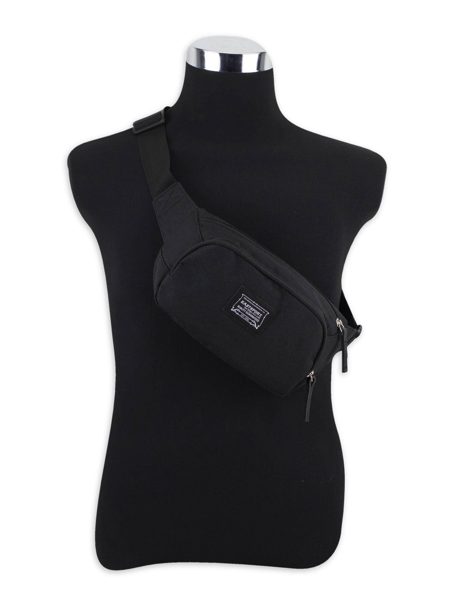 Eastsport Unisex Adjustable Strap Fanny Pack, Black