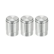 3pcs Potentiometer Knob Cap Silver Tone Aluminum 6mm Shaft Dia. Rotary Knob 13mm Dia.x17mm Height Volume Control Knob