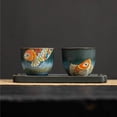 thumbnail image 3 of Vintage Tea Cup Set Ceramic Teacup With Tray Kung Fu Tea Set Couple Cup Set Hand-painted Koi Carp Kiln Transformation Tea Cup, 3 of 7