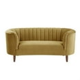 thumbnail image 2 of Loveseat with Vertical Channel Tufting and Curved Design, Yellow, 2 of 5