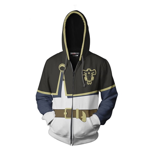 Sudaderas con capucha holgadas informales con cremallera de aventura de trébol negro, jersey de manga larga de otoño, Tops de gran tamaño, sudaderas para mujeres y hombrestrébol negroS Deng Xun unisex