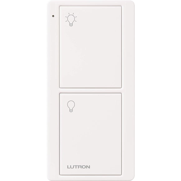 Lutron 2-Button Pico Smart Remote Control for Caseta Smart Switch, PJ2-2B-GWH-L01, White