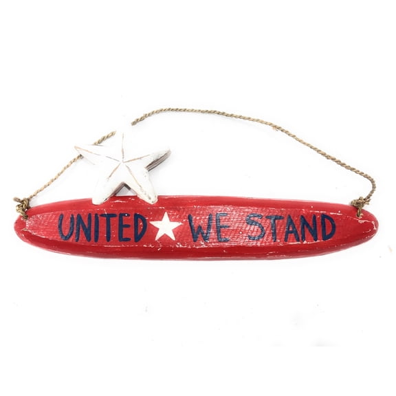 United We Stand Americana Wooden Sign 14" - Texas Decor Accent | #ort17085a
