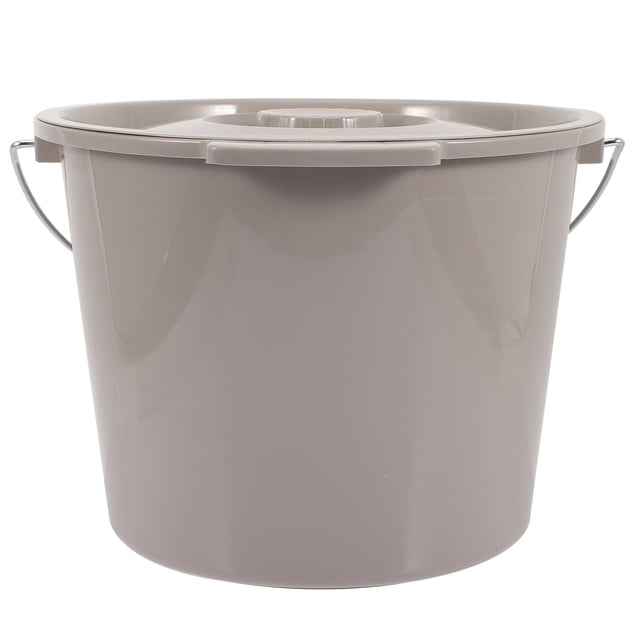 OULII Elder Care Chamber Pot With Lid Grey Plastic Convenient Urination 1Set