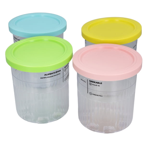 Recipientes De Repuesto Para Pinta De Crema, Recipientes De Pinta Para Helado Seguros De Gran Volumen Con Tapas, 4 Unidades, Compatibles Con 701-800ml Para El Hogar