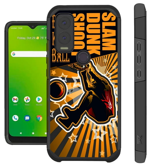 Compatible with Cricket Innovate E 5G Hybrid Fusion Guard Phone Case Cover (Basketball Dunk)