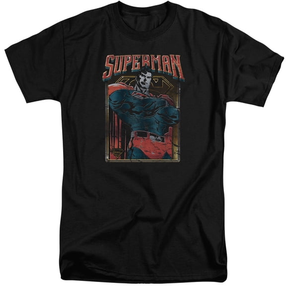 Superman Head Bang Adult Tall T-Shirt Black