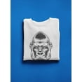 thumbnail image 3 of Monochrome Gorilla Head  Sweatshirt Men -Image by Shutterstock, Male 3X-Large, 3 of 4