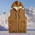 thumbnail image 6 of Handshe Men's Photography Vest, Solid Color Sleeveless Hooded, Warm Insulated Outdoor Casual for Travel and Daily Use, 6 of 6