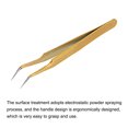 thumbnail image 3 of Unique Bargains Precision Curved Tip Tweezer Stainless Steel Multifunctional Golden brown, 3 of 5