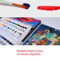 thumbnail image 3 of 30Pcs Art Drawing Set 24 Vibrant Colors Acrylic Paint with 3 Brushes Paint Palette Color, 3 of 7