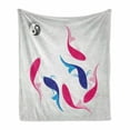 thumbnail image 1 of Japanese Soft Flannel Fleece Throw Blanket, Pair of Swimming Squid Fish Yin Yang Aquatic Pisces Marine Theme, Cozy Plush for Indoor and Outdoor Use, 60" x 80", Pink Blue, by Ambesonne, 1 of 6