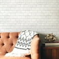 thumbnail image 4 of Tempaper Textured Faux Brick White Peel and Stick Wallpaper, 20.5" x 16.5', 4 of 7