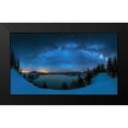 thumbnail image 2 of Zhu, Hua 14x10 Black Modern Framed Museum Art Print Titled - Starry Night Over The Crater Lake, 2 of 5