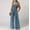 Navy, variant on Yuwull Women's Casual Loose Overalls Jumpsuits One Piece Sleeveless Printed Wide Leg Long Pant Rompers With Pockets