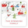 Personalized Holiday square 1.75x1.75" Square Seal Stickers - Holiday Village