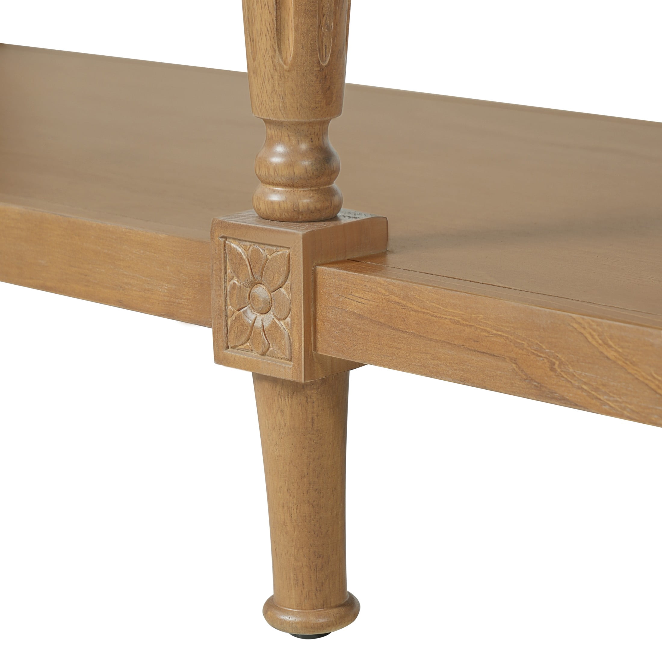 Christopher Knight Home Vintage 3-Tier Wood Console Table, 59" Farmhouse Open Storage Sofa Table, Natural