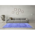 thumbnail image 3 of Ahgly Company Machine Washable Indoor Square Oriental Blue Modern Area Rugs, 5' Square, 3 of 4