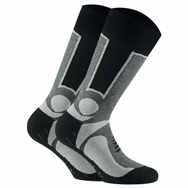 Rohner Unisex Calcetines de trekking, paquete de 2 - Calcetines básicos para exteriores, calcetines deportivos Gris 43-46