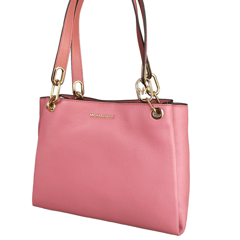 Michael Kors Large Gusset Rose Pink Leather Crossbody Bag