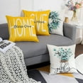 thumbnail image 3 of Throw Pillow Covers 18x18 Set of 4 Farmhouse Yellow Pillow Covers Cushion Cases Decorative Pillowcases for Sofa Couch Living Room Outdoor Home Decor (Yellow, 18" x 18"), 3 of 6