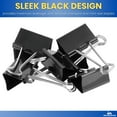 thumbnail image 6 of 1InTheOffice Binder Clips Assorted Sizes, Paper Clamps, Small 0.75", Medium 1.25", Large 2", Metal, 24 Clips/Size, Black, 72 Pack, 6 of 8