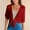 Red, variant on Dxzfnsa Sun-Protective Clothing Women Summer Fashion Tie Front Half Sleeve Cropped Coats Lightweight V-Neck Solid Color Cardigans